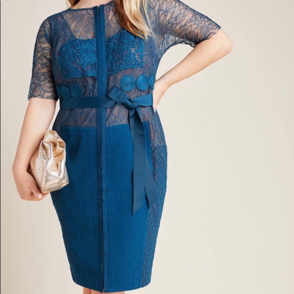 NEW- Anthropologie Byron Lars, pencil cut silhouette  dress.